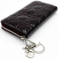 Christian Dior Long Wallet Lady Voyage Purple Brown Enamel Ladies 02 LU 0039 ITQT6LE8JAFW