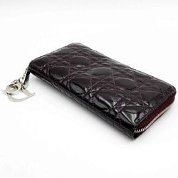 Christian Dior Long Wallet Lady Voyage Purple Brown Enamel Ladies 02 LU 0039 ITQT6LE8JAFW