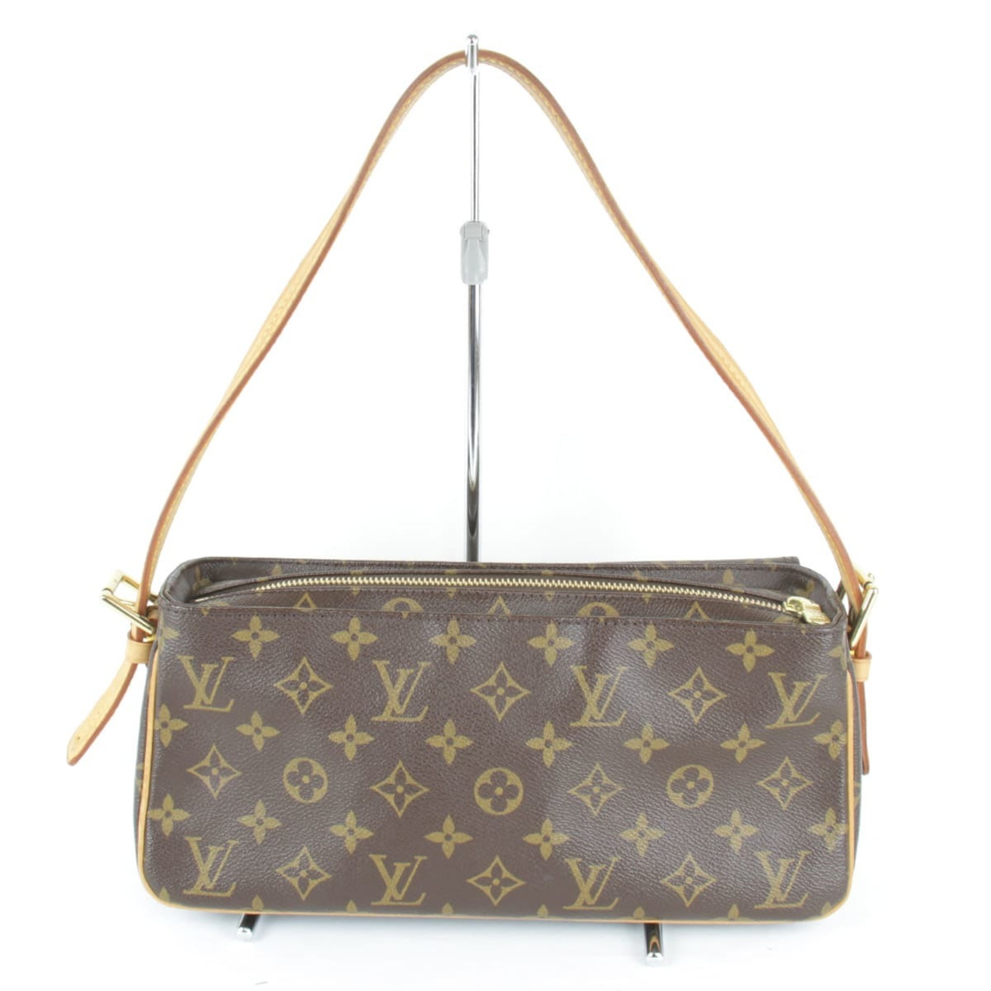 LOUIS VUITTON Monogram Vivacite M51163 Shoulder Bag Canvas Brown Women's