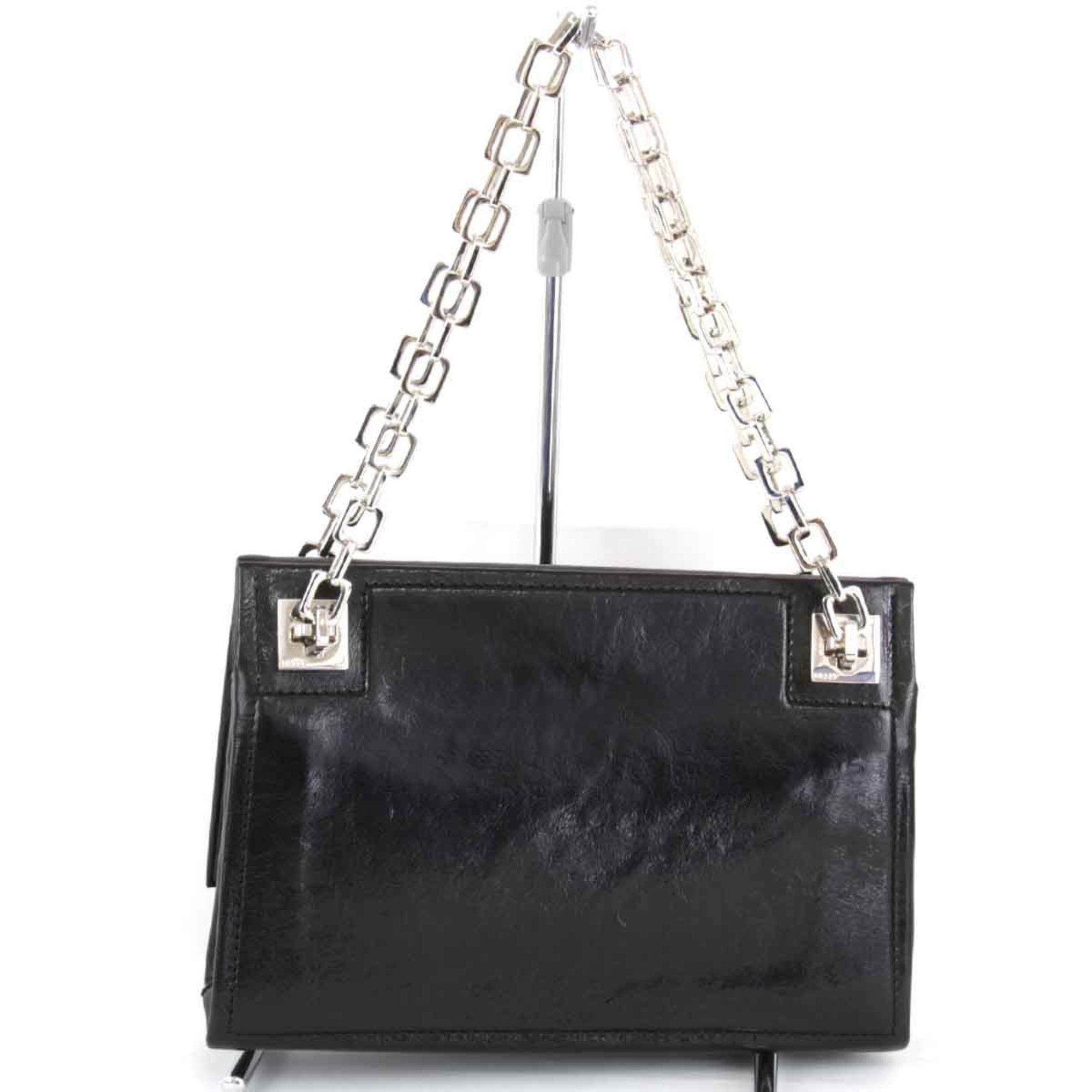 BALLY Chain Shoulder Bag Leather Black Ladies