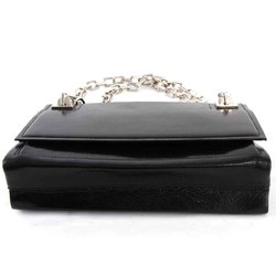 BALLY Chain Shoulder Bag Leather Black Ladies