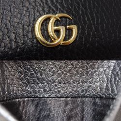 GUCCI Petit Marmont Compact Wallet 474746 Trifold Leather Black 180123
