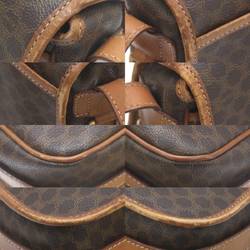 Celine Shoulder Bag Macadam Brown PVC, Leather