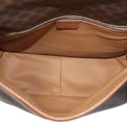 Celine Shoulder Bag Macadam Brown PVC, Leather