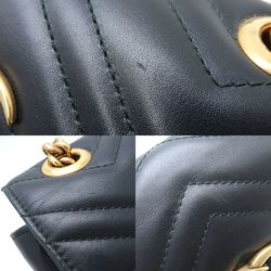 GUCCI Gucci Quilted Mini Bag 446744 Shoulder GG Marmont Leather Black 350700