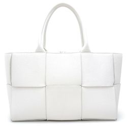 BOTTEGA VENETA Small Arco Tote 652867 Handbag Intrecciato Leather White 350785