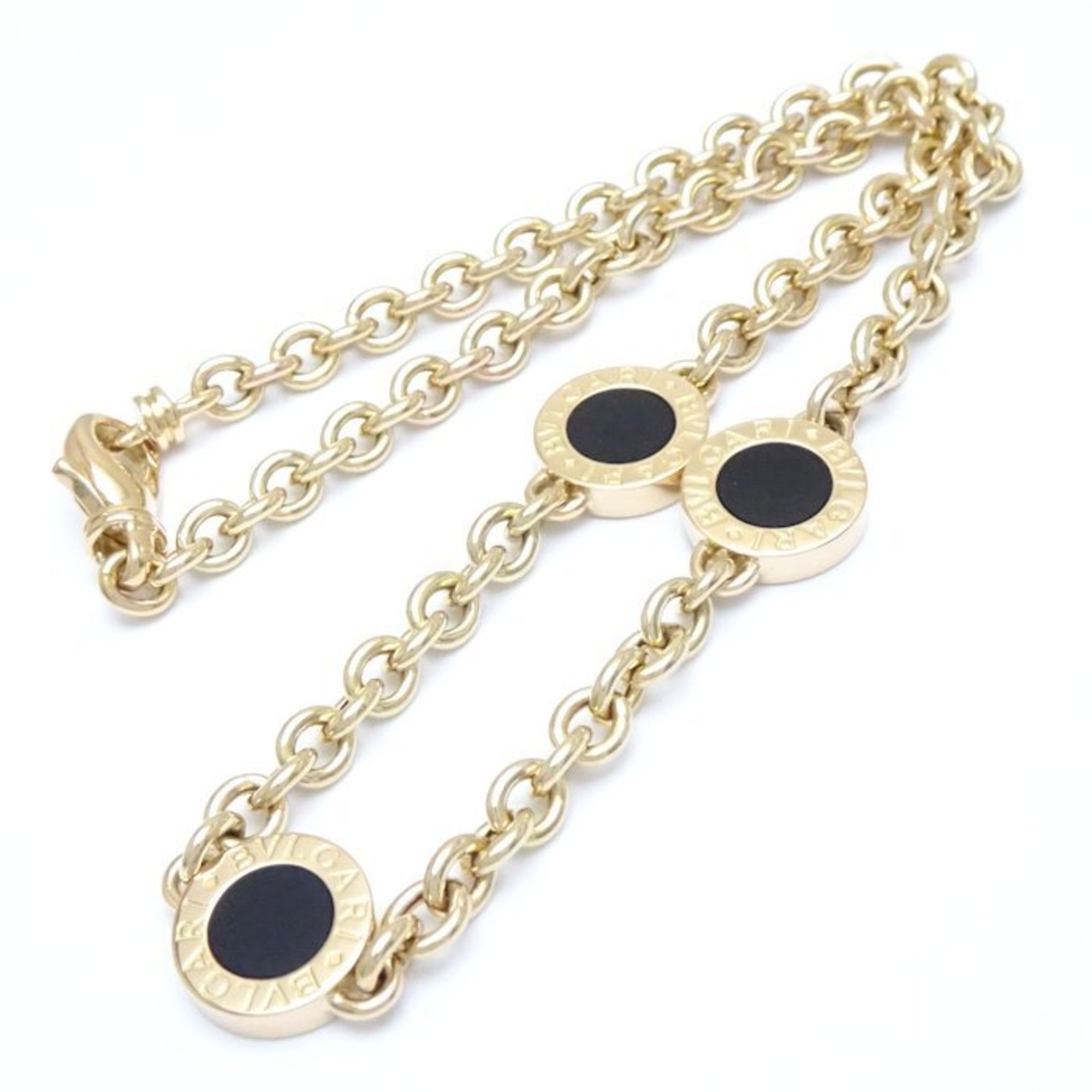 BVLGARI Bulgari Bvlgari Necklace Onyx 3P 3 Motif K18YG Yellow Gold 290834