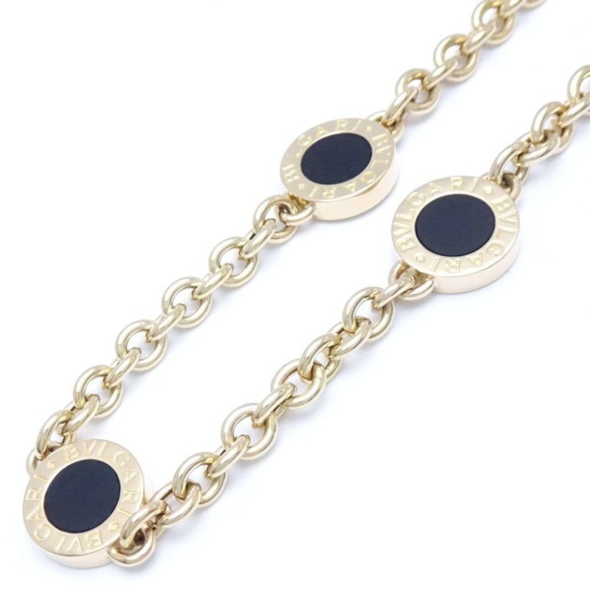 BVLGARI Bulgari Bvlgari Necklace Onyx 3P 3 Motif K18YG Yellow Gold 290834