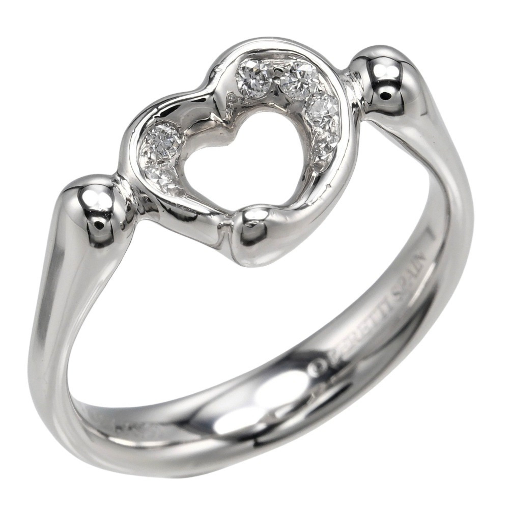 Tiffany TIFFANY&Co. Open Heart Ring Pt950 Platinum 6P Diamond Approx. 6.21g I112223093