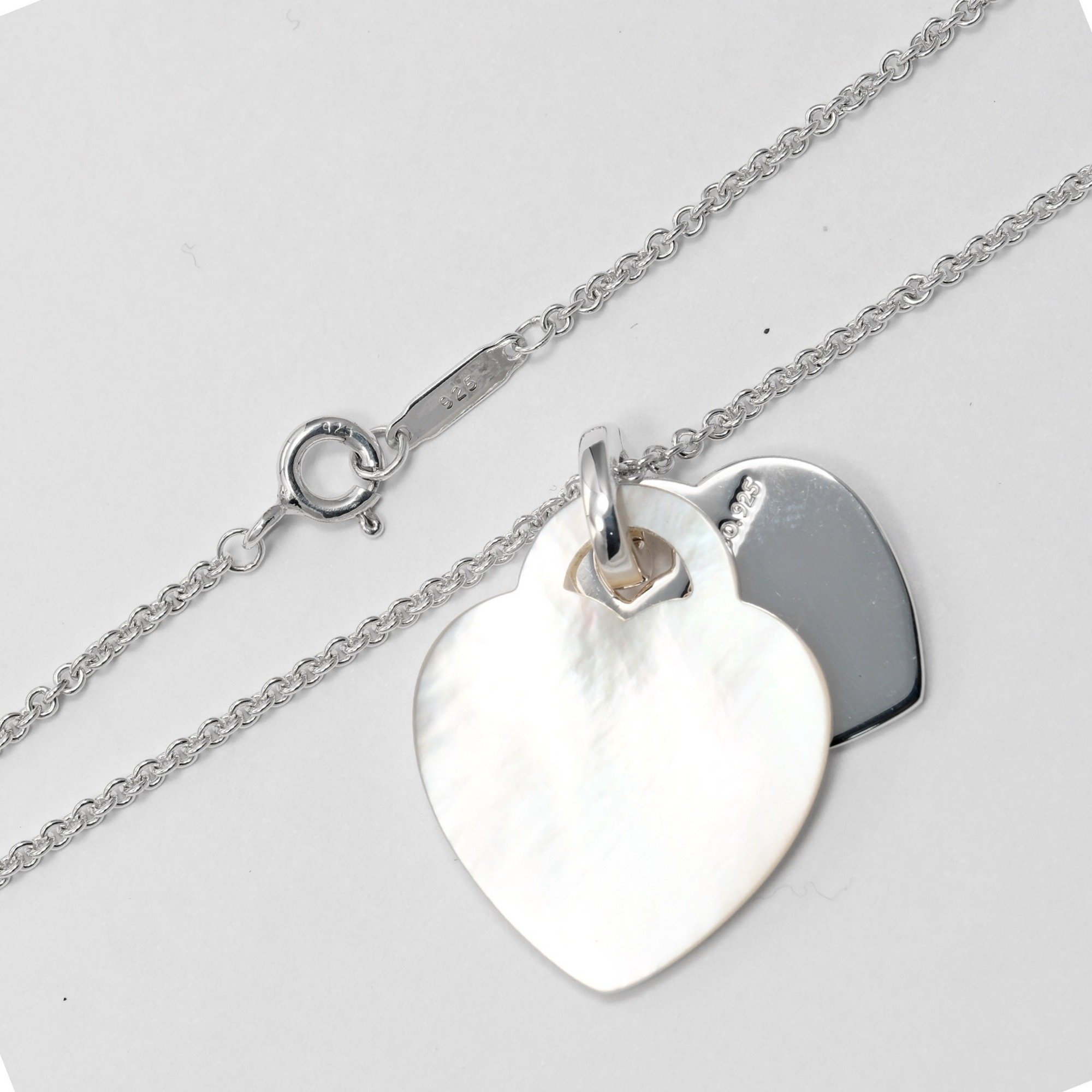 Tiffany TIFFANY&Co. Return to Double Heart Tag Necklace 925 Silver Shell Approx. 7.11g I112223040