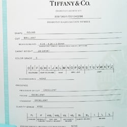 Tiffany TIFFANY&Co. Solitaire Ring 0.29ct VVS2 E 3EX Pt950 Platinum Diamond Approx. 4.17g I112223098