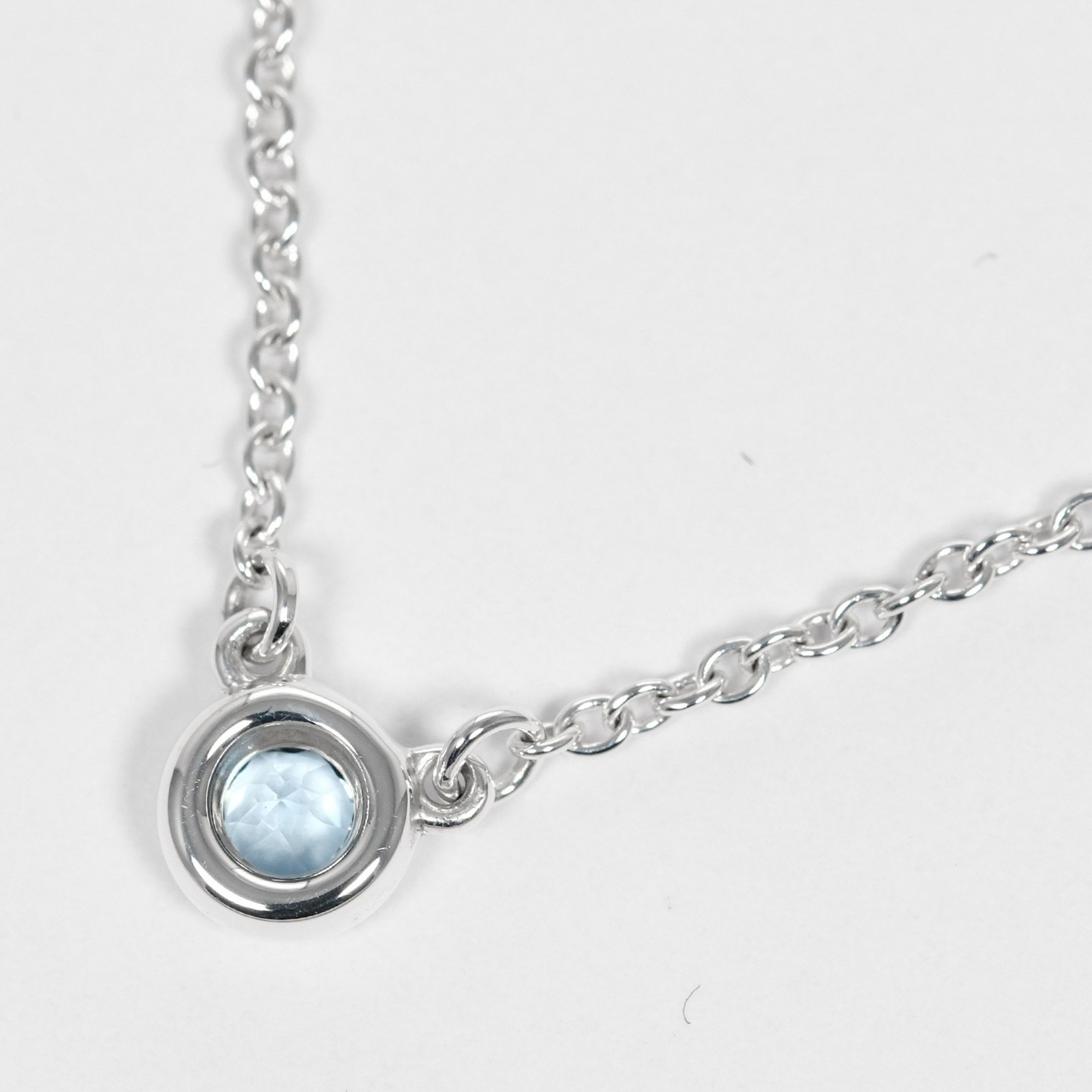 Tiffany TIFFANY&Co. Visor Yard Necklace Silver 925 Aquamarine Approx. 1.63g I112223031