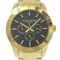 Coach Day Date Watch CA133.2.95.1754 Gold Plated Quartz Multi-Hand Analog Display Black Dial Men's I220823031