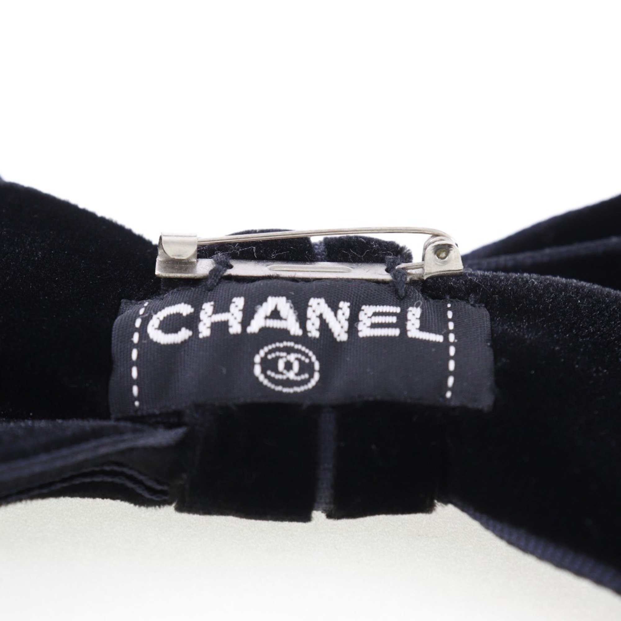 CHANEL ribbon brooch velor approximately 17g ladies I111624064