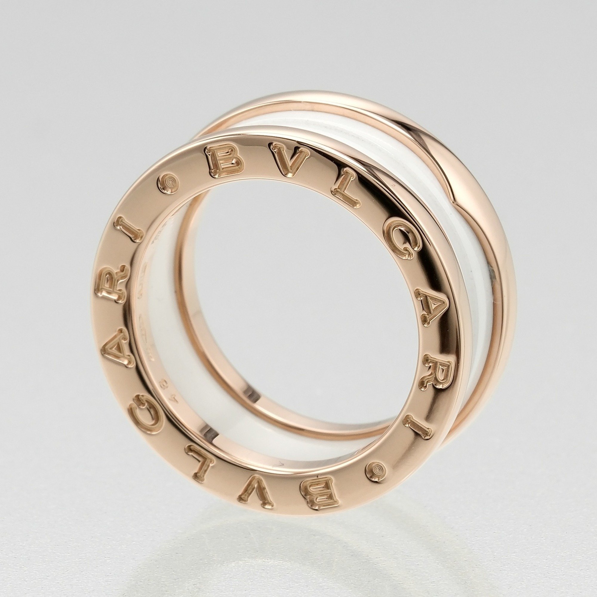 Bvlgari BVLGARI B Zero One Ring K18 PG Pink Gold Ceramic Approx. 7.22g I112223130