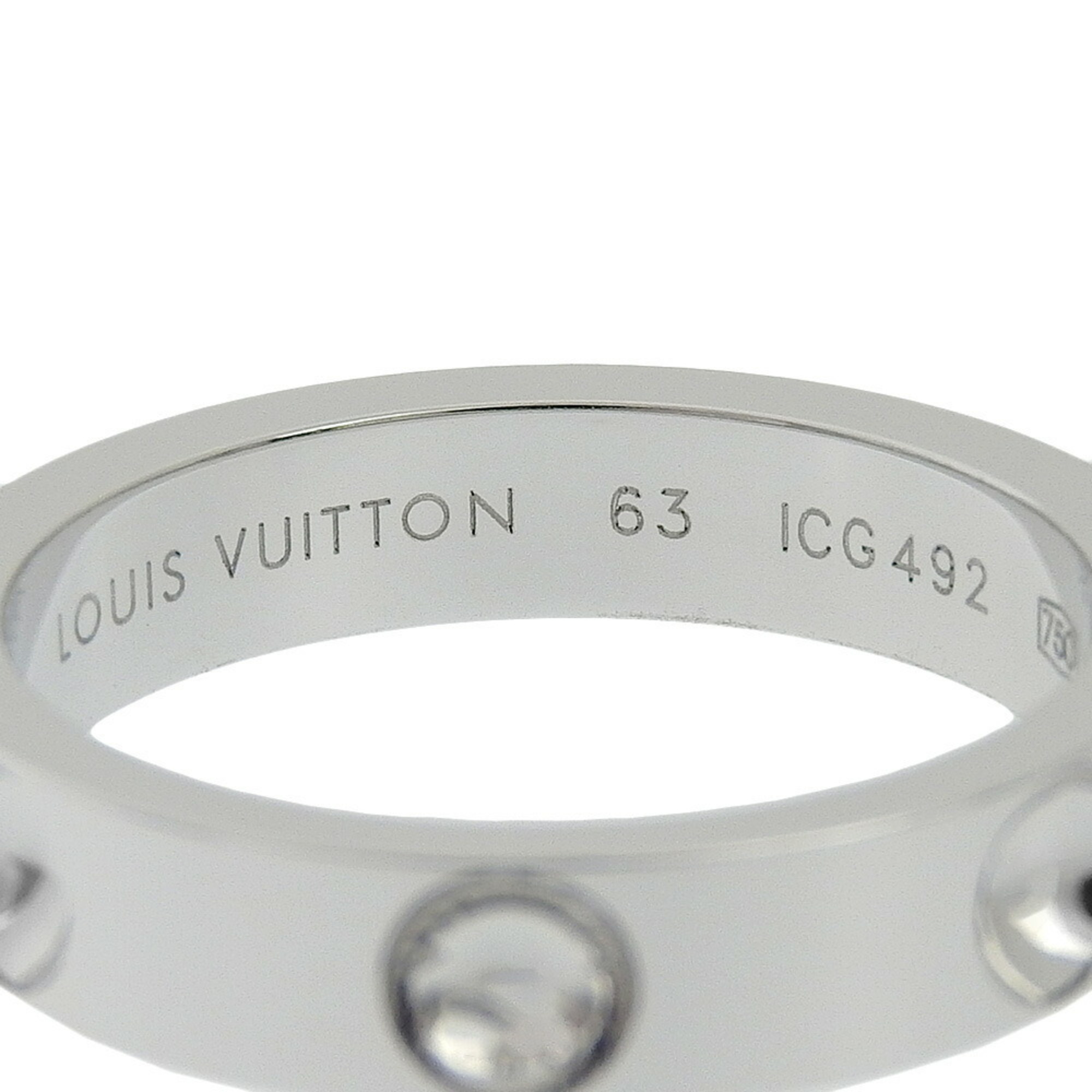 LOUIS VUITTON Petite Berg en Preinte Ring K18 White Gold Approx. 9.1g Men's I220823137