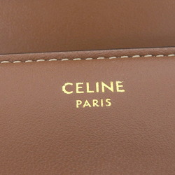 Celine Triomphe Small Wallet Flap Trifold Leather Brown 10D783DPV