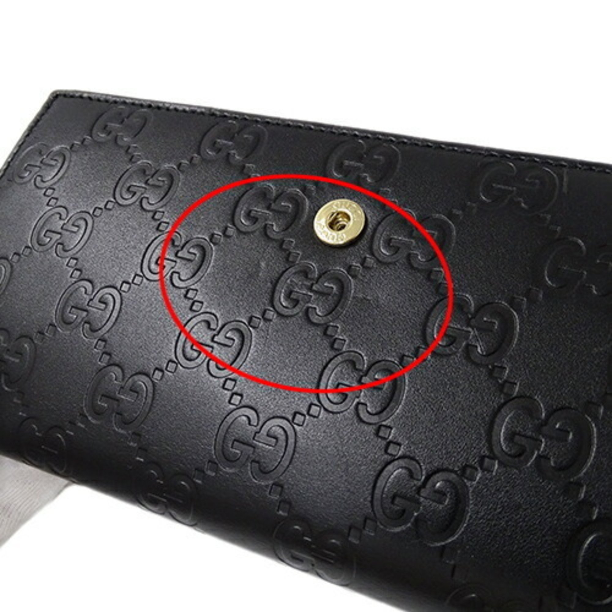 GUCCI Wallet Women's Brand Long Shima Leather Black 112715 W Hook