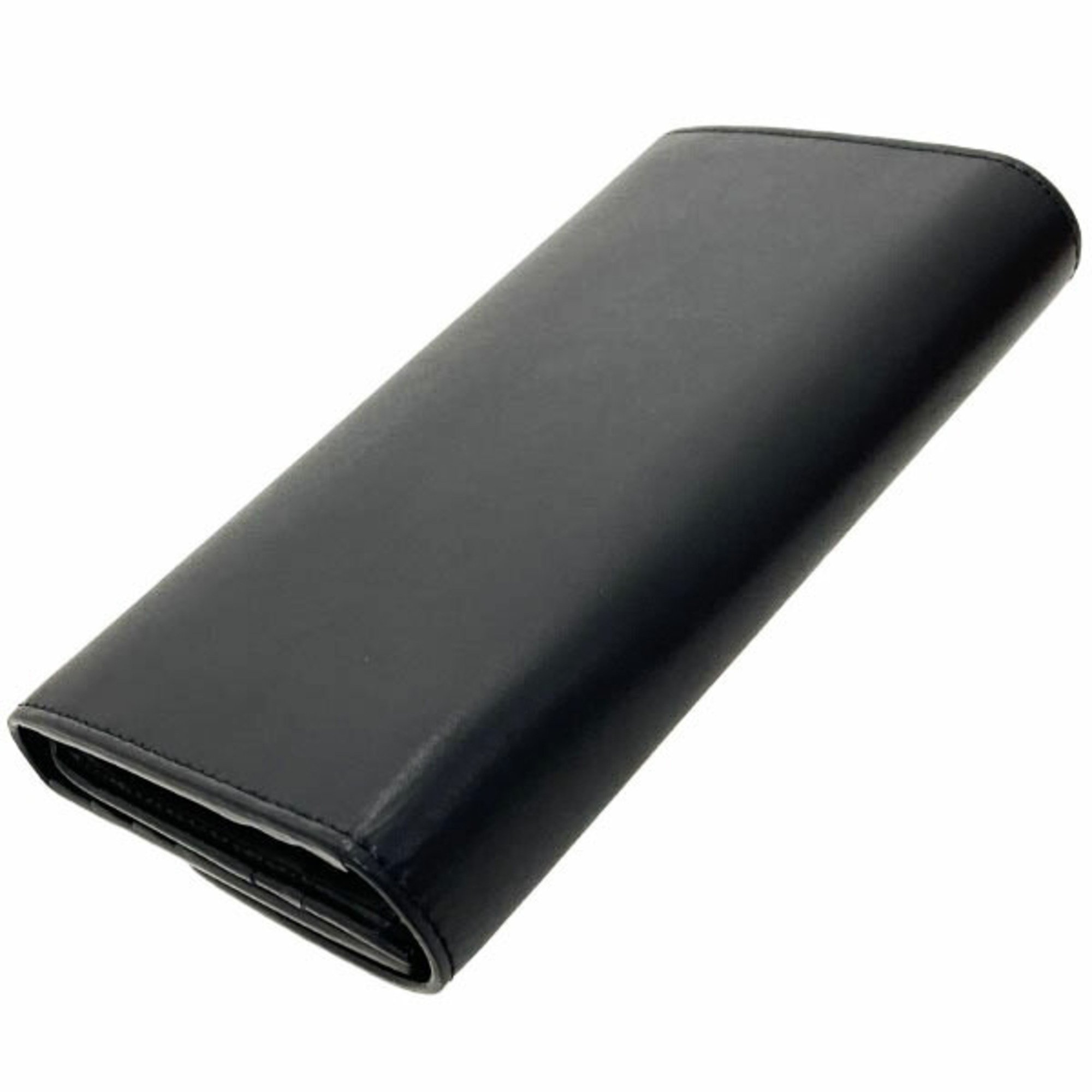 Salvatore Ferragamo Long Wallet Vara Bifold Leather Black 22 D324 Ribbon YY-13059