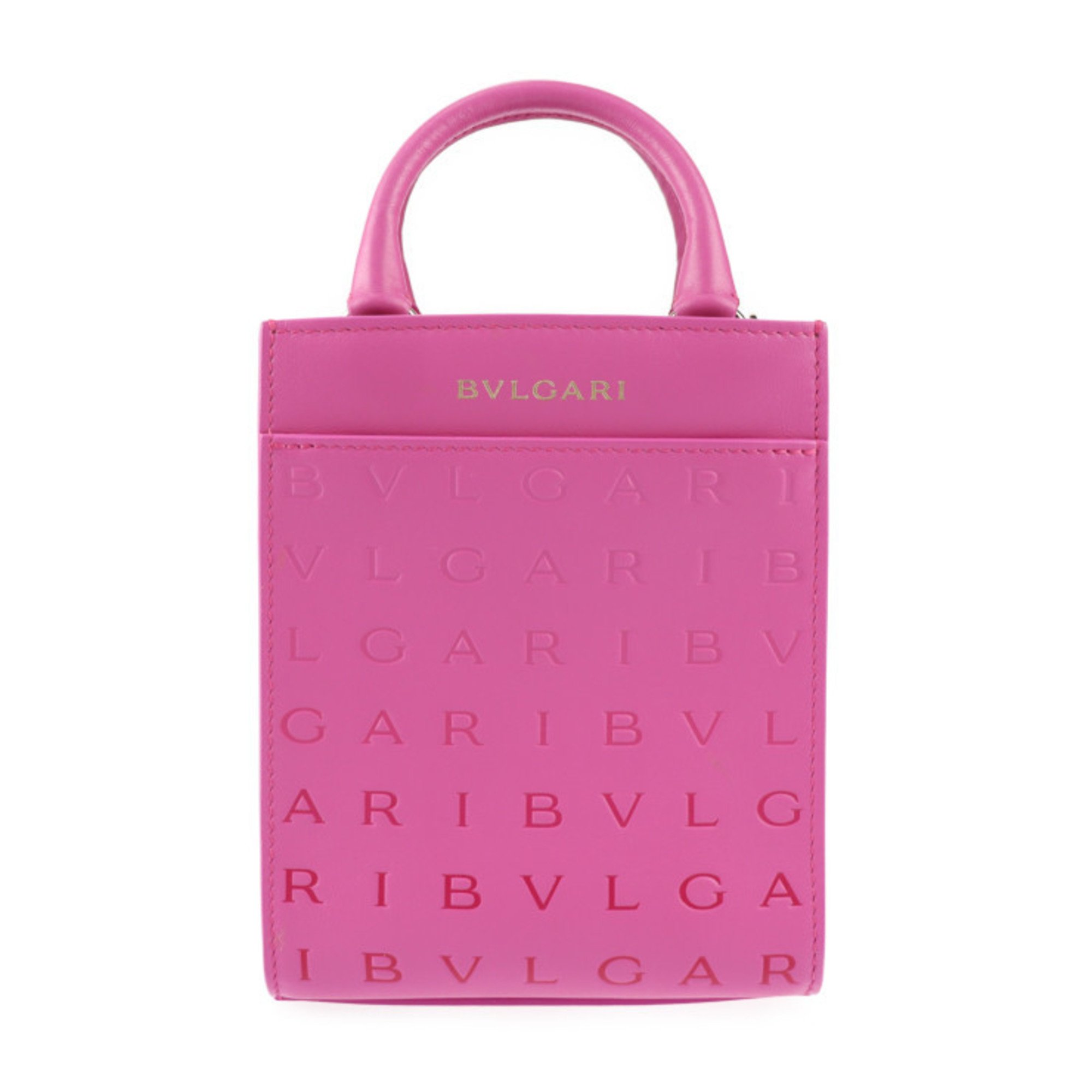 BVLGARI Bvlgari Tote Bag Infinitum Handbag 292318 Calf Leather Pink Shoulder