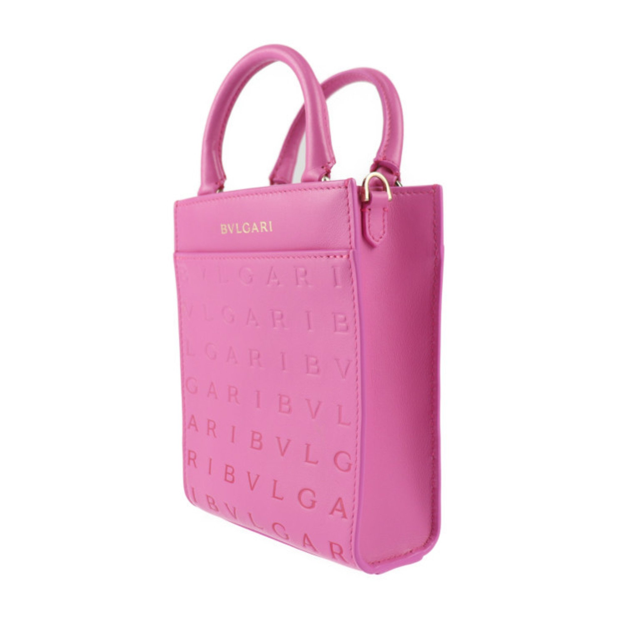 BVLGARI Bvlgari Tote Bag Infinitum Handbag 292318 Calf Leather Pink Shoulder