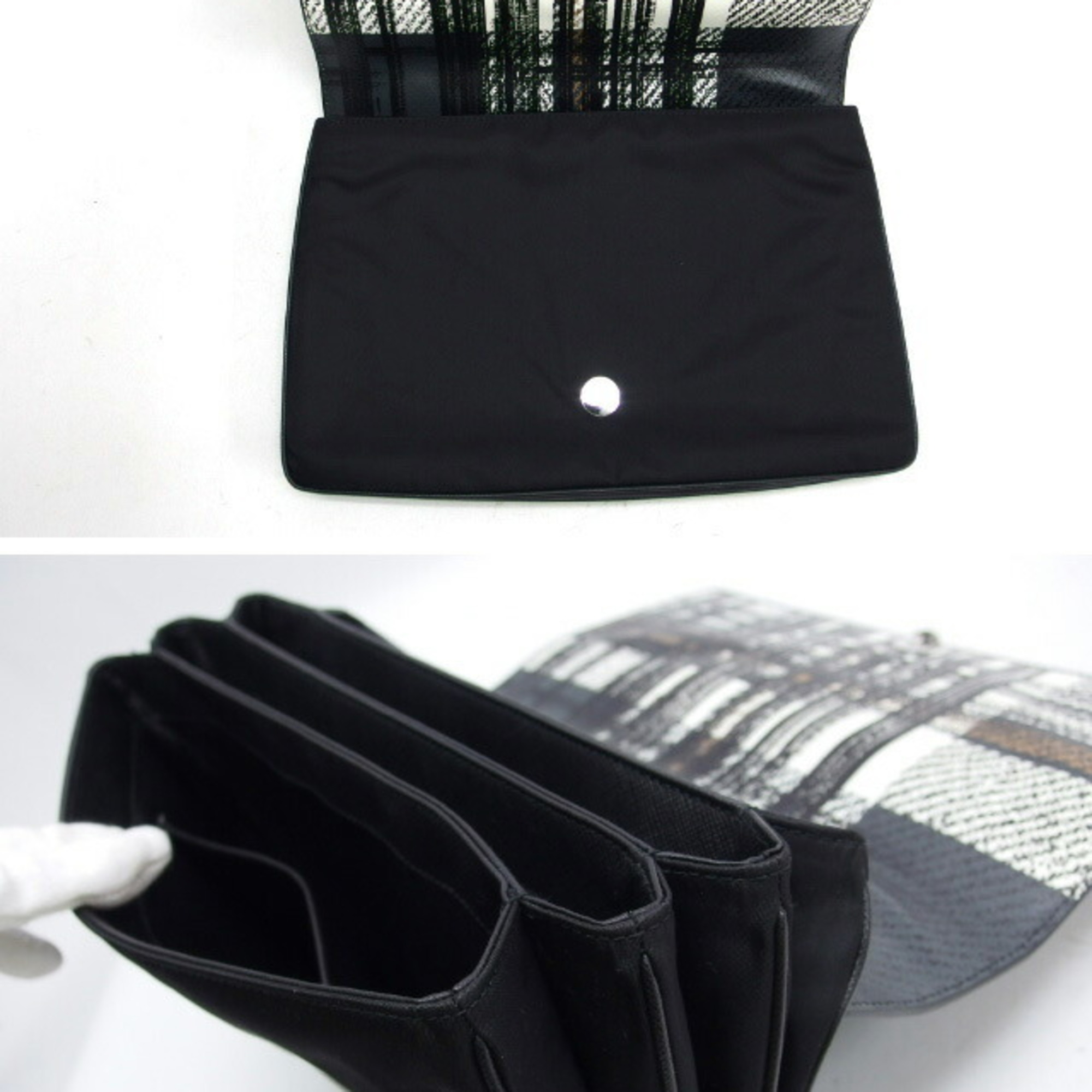 Prada Saffiano Tesuto Tweed Plaid Handbag 1BA016