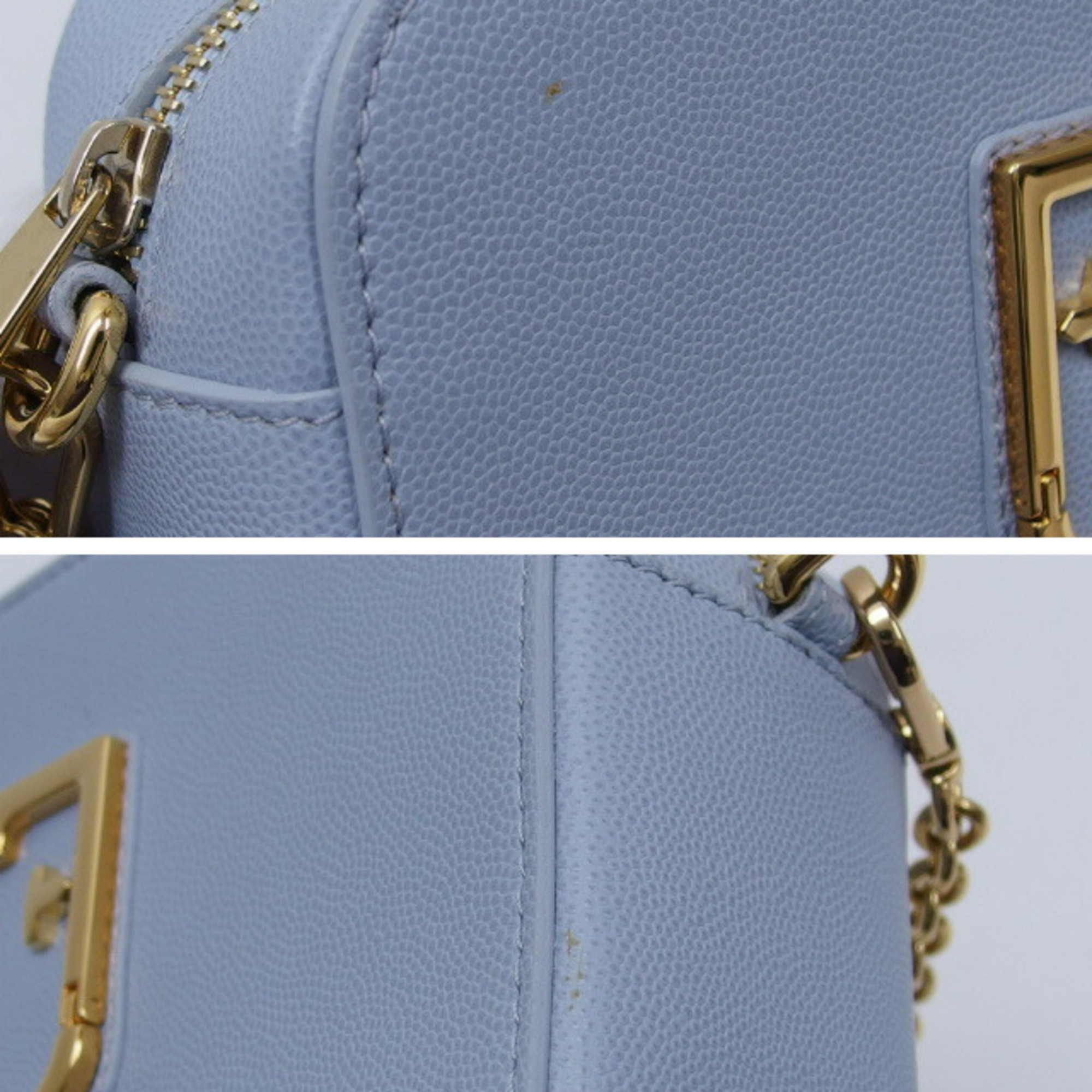 Furla Brava Chain Shoulder Bag Light Blue