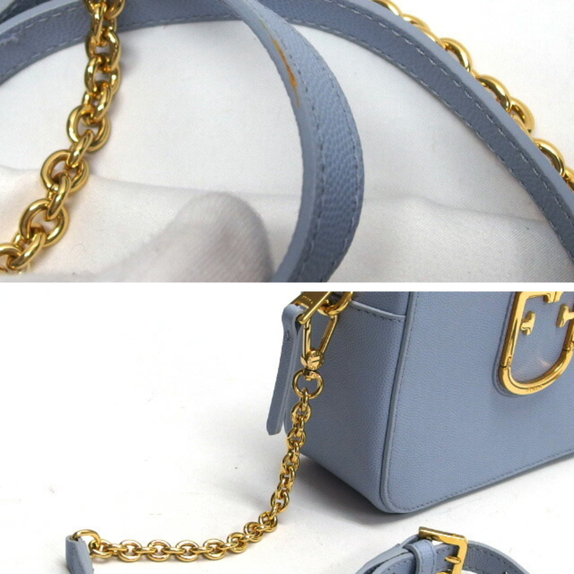 Furla Brava Chain Shoulder Bag Light Blue