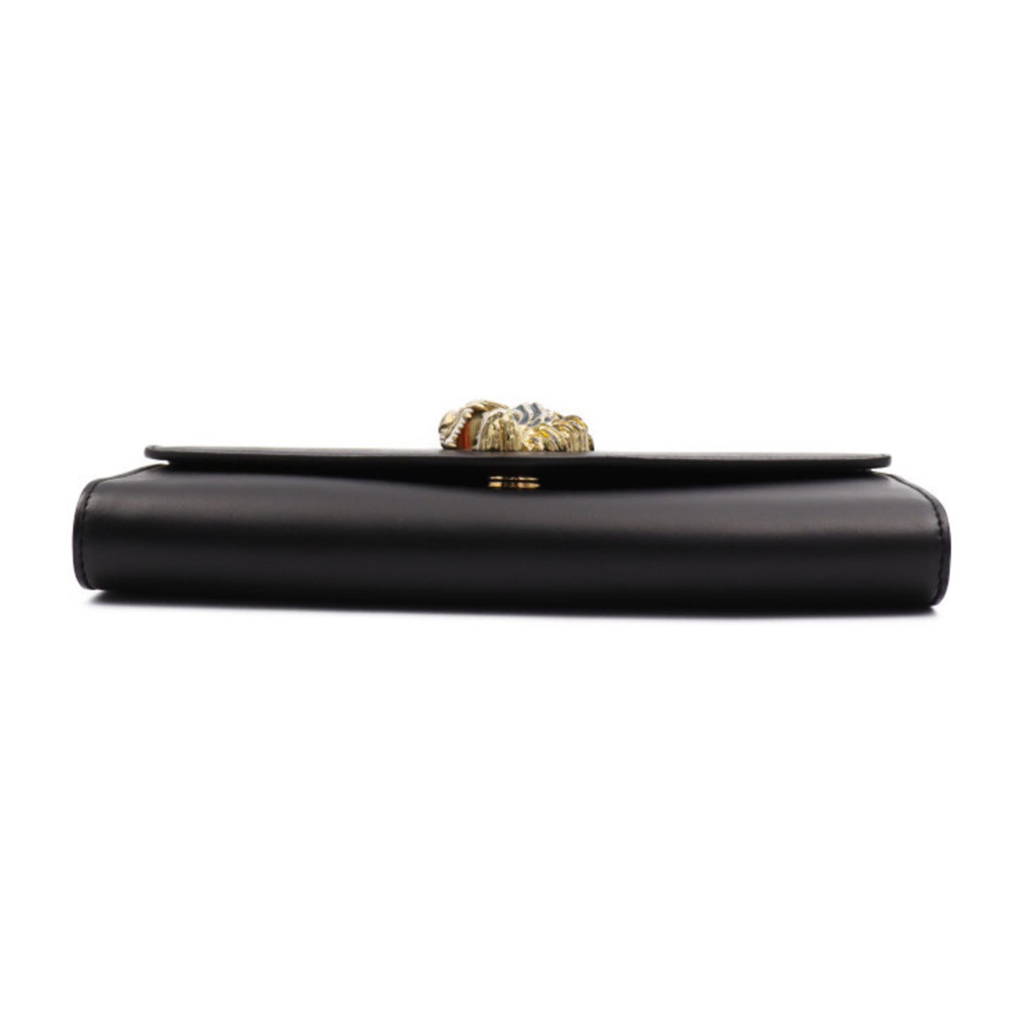 GUCCI Gucci Raja Broadway Clutch Bag 576532 Leather Black Second Tiger Head