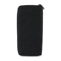 LOUIS VUITTON Zippy Wallet Vertical Monogram Embossed Long M69047 Taurillon Leather Black Round Vuitton