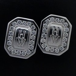 HARRY WINSTON HW Logo Earrings Diamond EADWRDLGHWL K18WG White Gold 291046