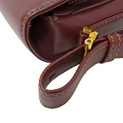 Cartier Bag Ladies Brand Shoulder Must-have Leather Bordeaux Wine Red Compact