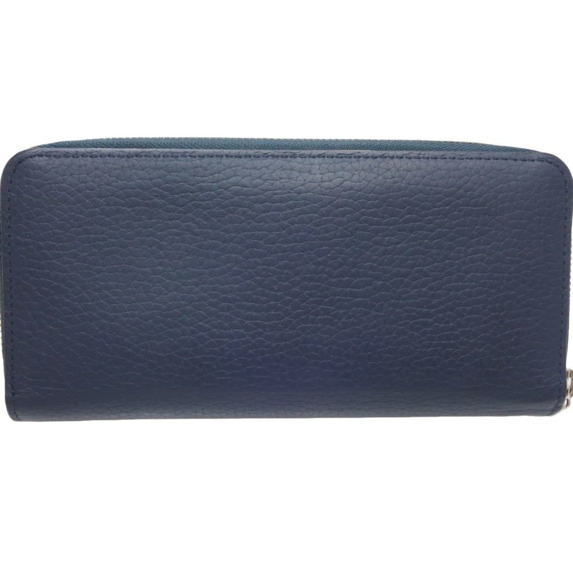 LOUIS VUITTON Zippy Wallet Vertical M58823 Long Taurillon Leather Navy 083894