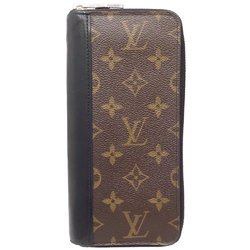 LOUIS VUITTON Zippy Wallet Vertical M60109 Long Brown Black 180234