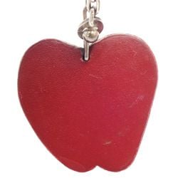 HERMES Fruit Charm Apple Keychain Leather Red 083882
