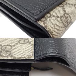 GUCCI Gucci GG Marmont Medium Wallet 598587 Bifold Supreme Canvas x Leather Beige Black 083867