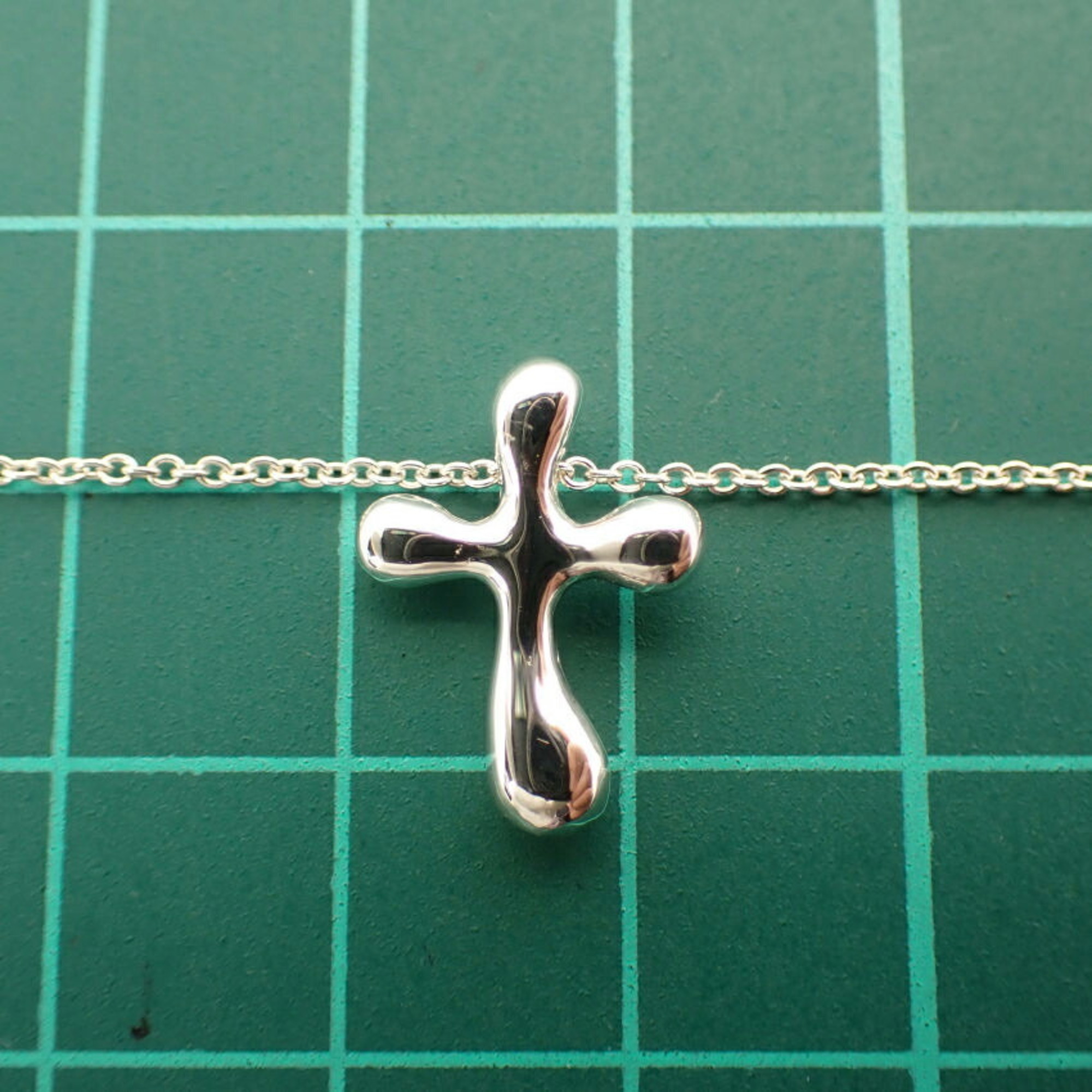 TIFFANY 925 teardrop cross pendant necklace