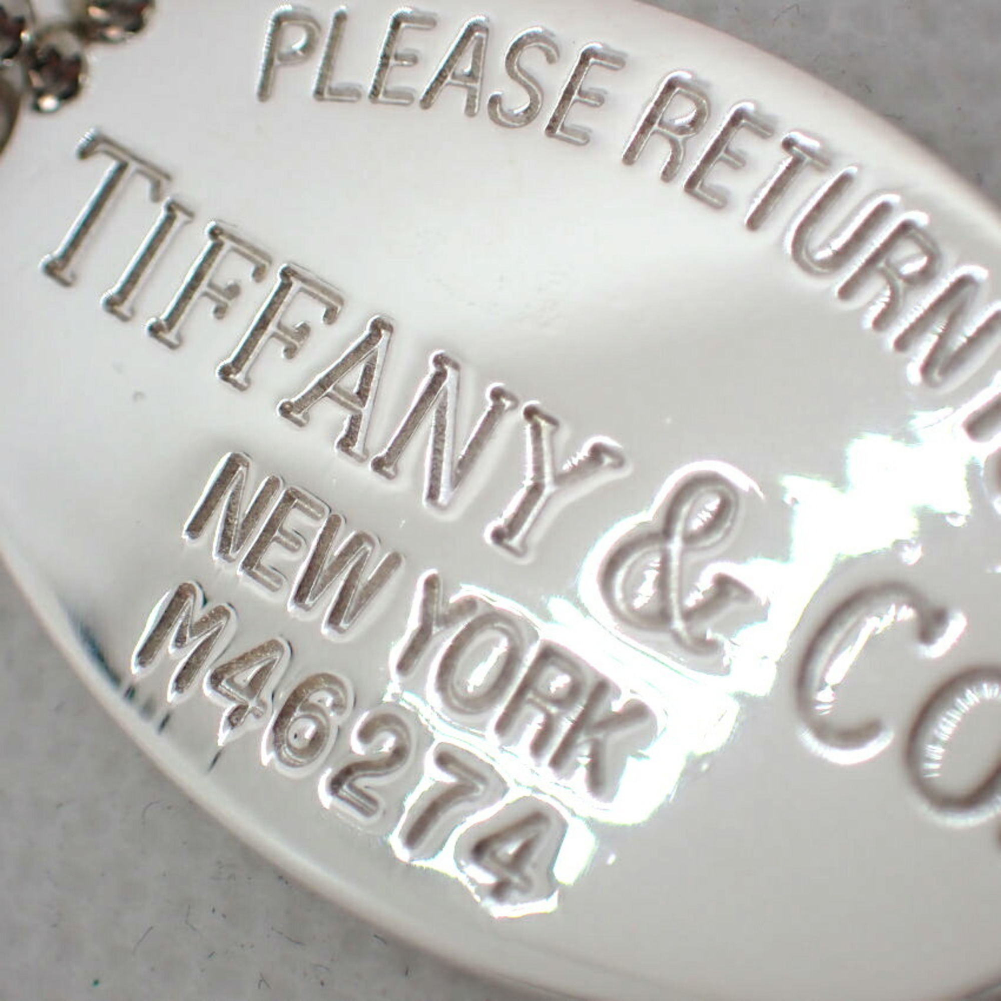 TIFFANY 925 Return to Tiffany Oval Tag Long Pendant