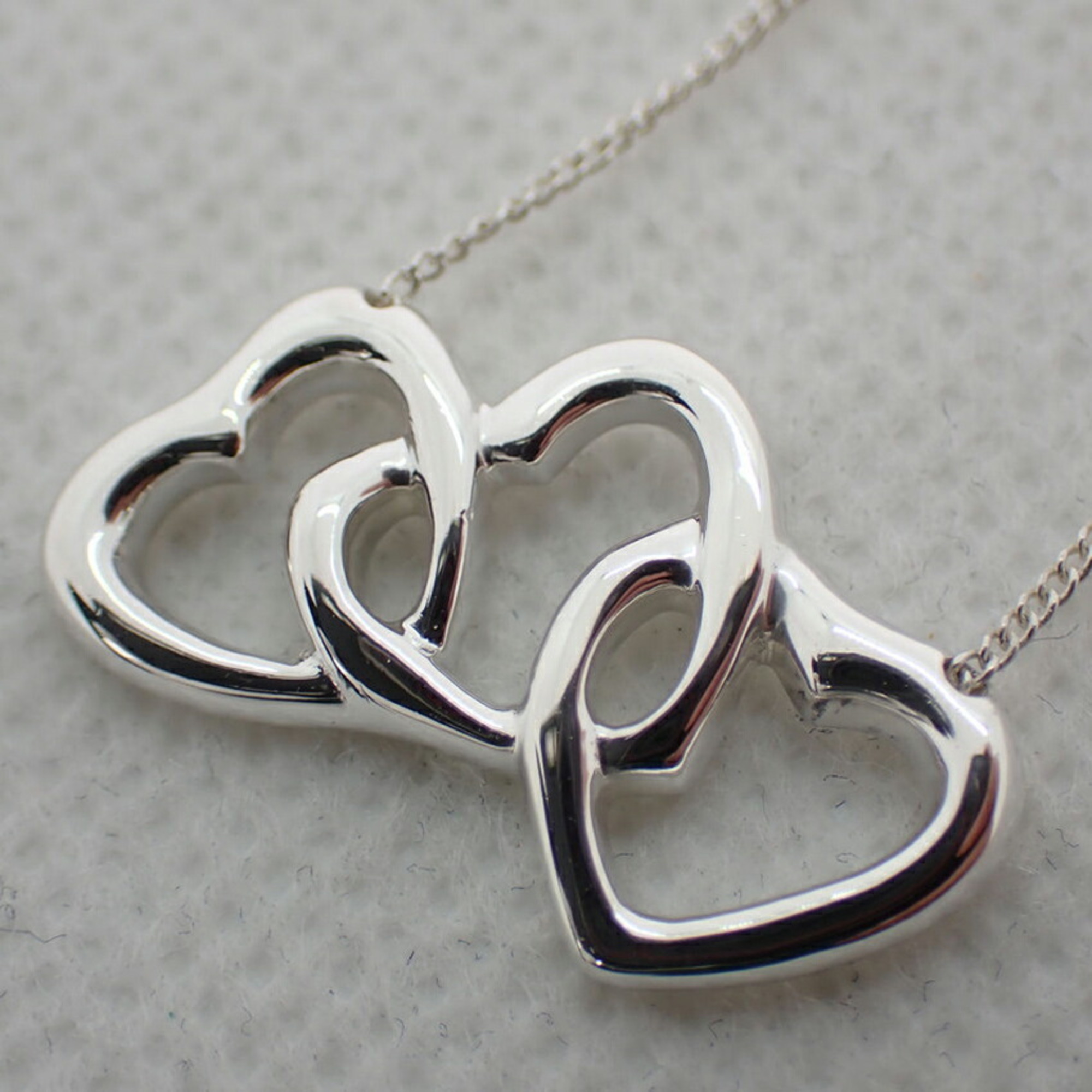 TIFFANY 925 triple heart pendant necklace
