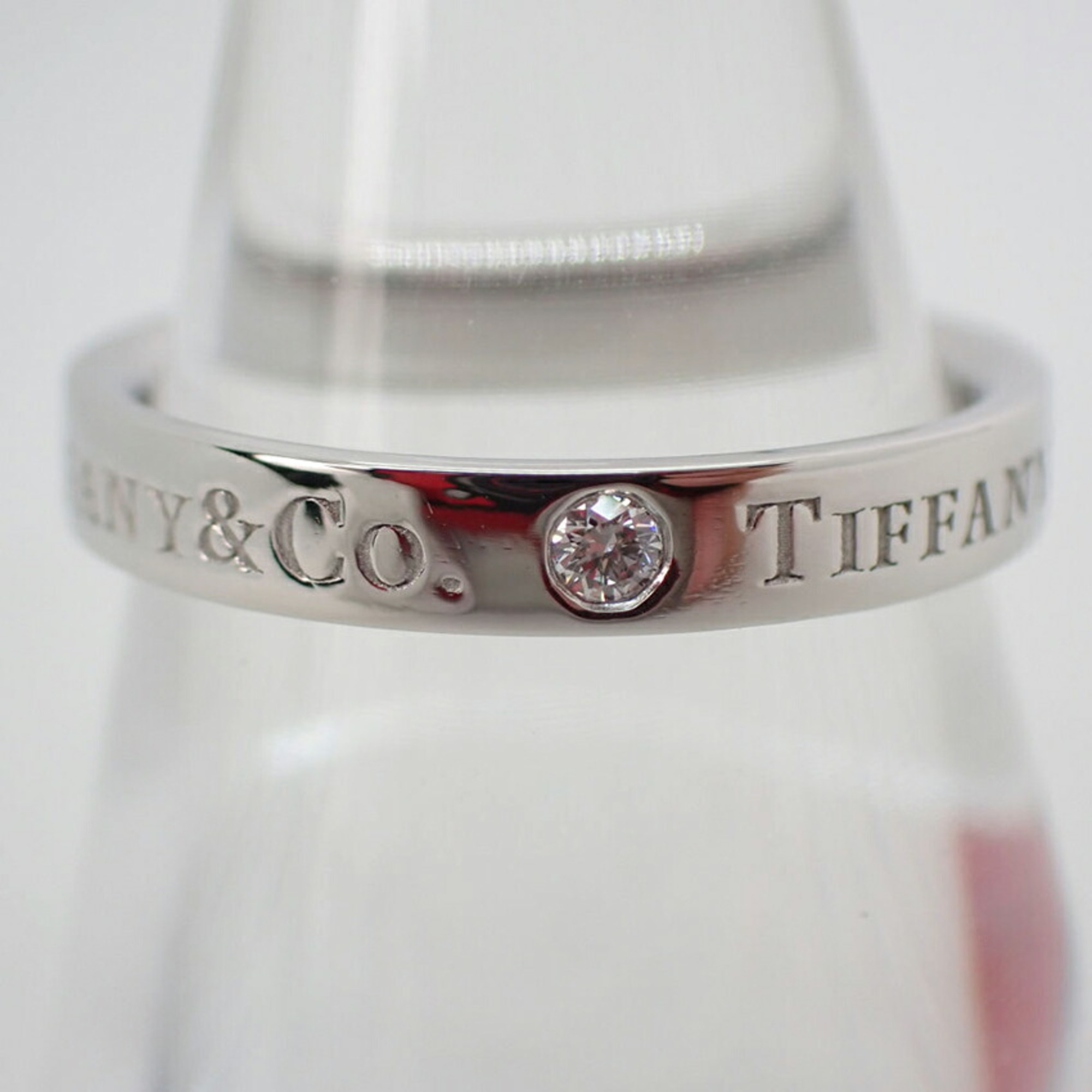 TIFFANY Pt950 Diamond Flat Band Ring No. 10