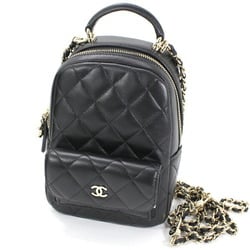 CHANEL Backpack Shoulder Bag 2way Chain Handle Matelasse Coco Mark Lambskin Black AP3753 Women's Handbag BB3415