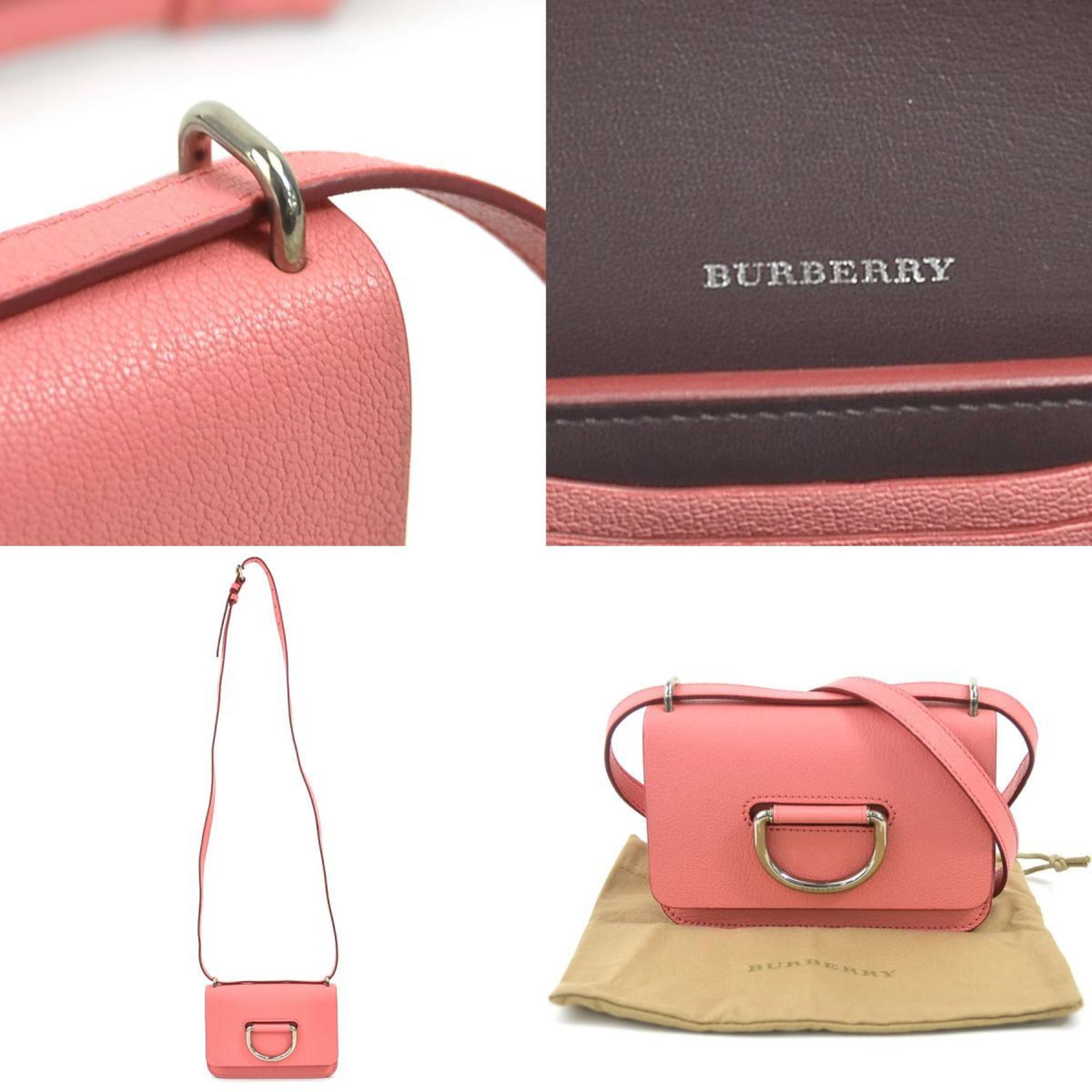 Burberry BURBERRY Crossbody Shoulder Bag Leather Pink Women's