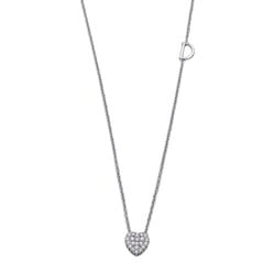 DAMIANI Necklace Women's Brand Heart 750WG Diamond White Gold Jewelry Polished