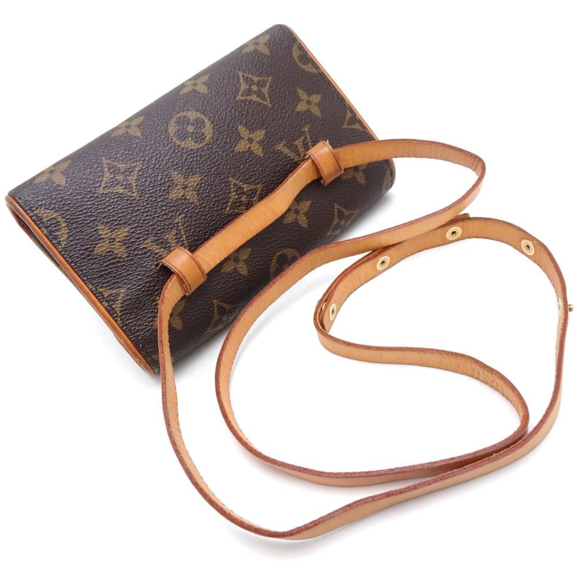 LOUIS VUITTON Monogram Pochette Florentine M51855 Waist Bag Brown 350852