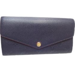 LOUIS VUITTON Portefeuille Sarah M62125 Long Wallet Monogram Empreinte Marine Rouge 083895