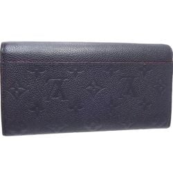 LOUIS VUITTON Portefeuille Sarah M62125 Long Wallet Monogram Empreinte Marine Rouge 083895