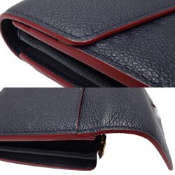 LOUIS VUITTON Portefeuille Sarah M62125 Long Wallet Monogram Empreinte Marine Rouge 083895