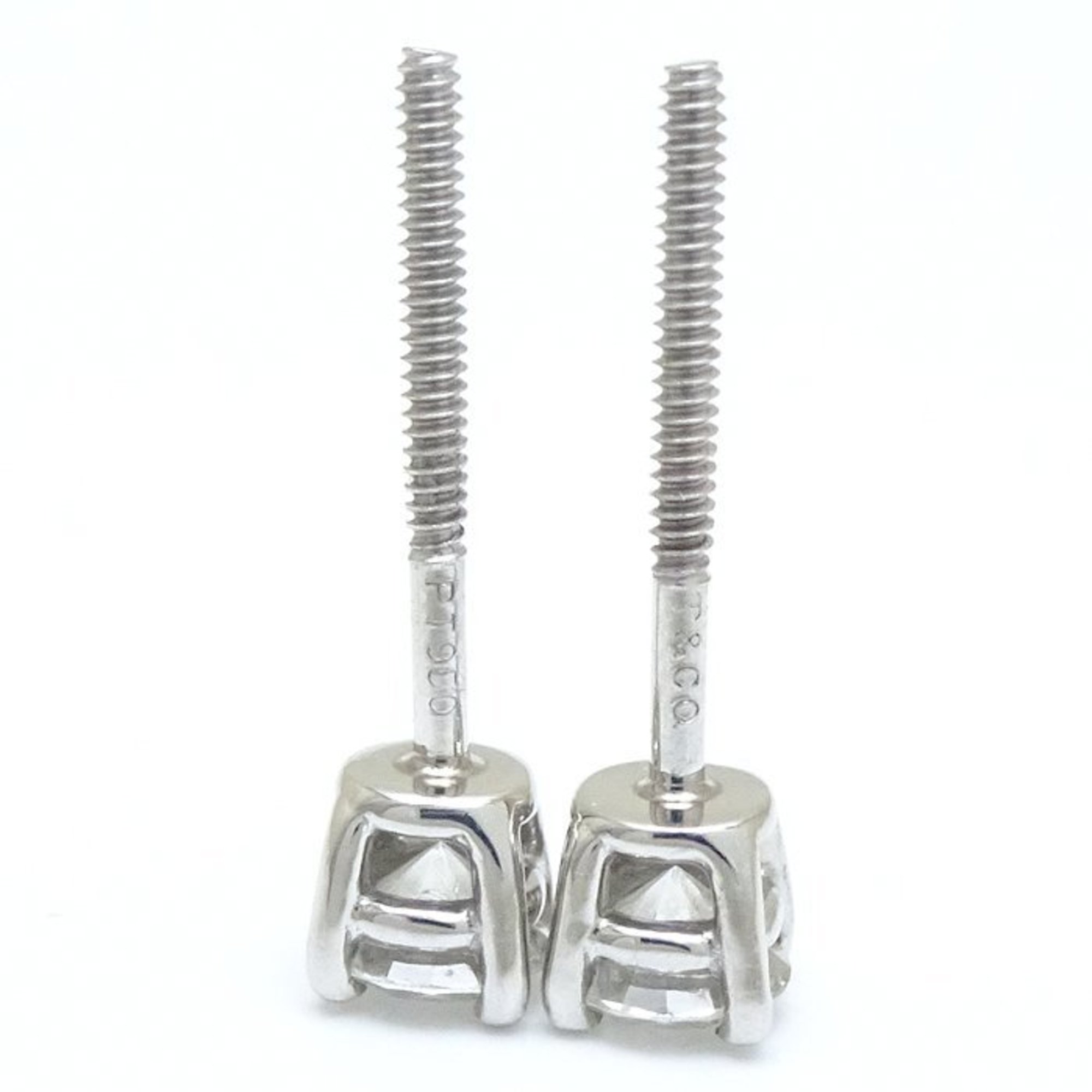 TIFFANY&Co. Tiffany Solitaire Earrings Single Diamond Pt950 Platinum 291154
