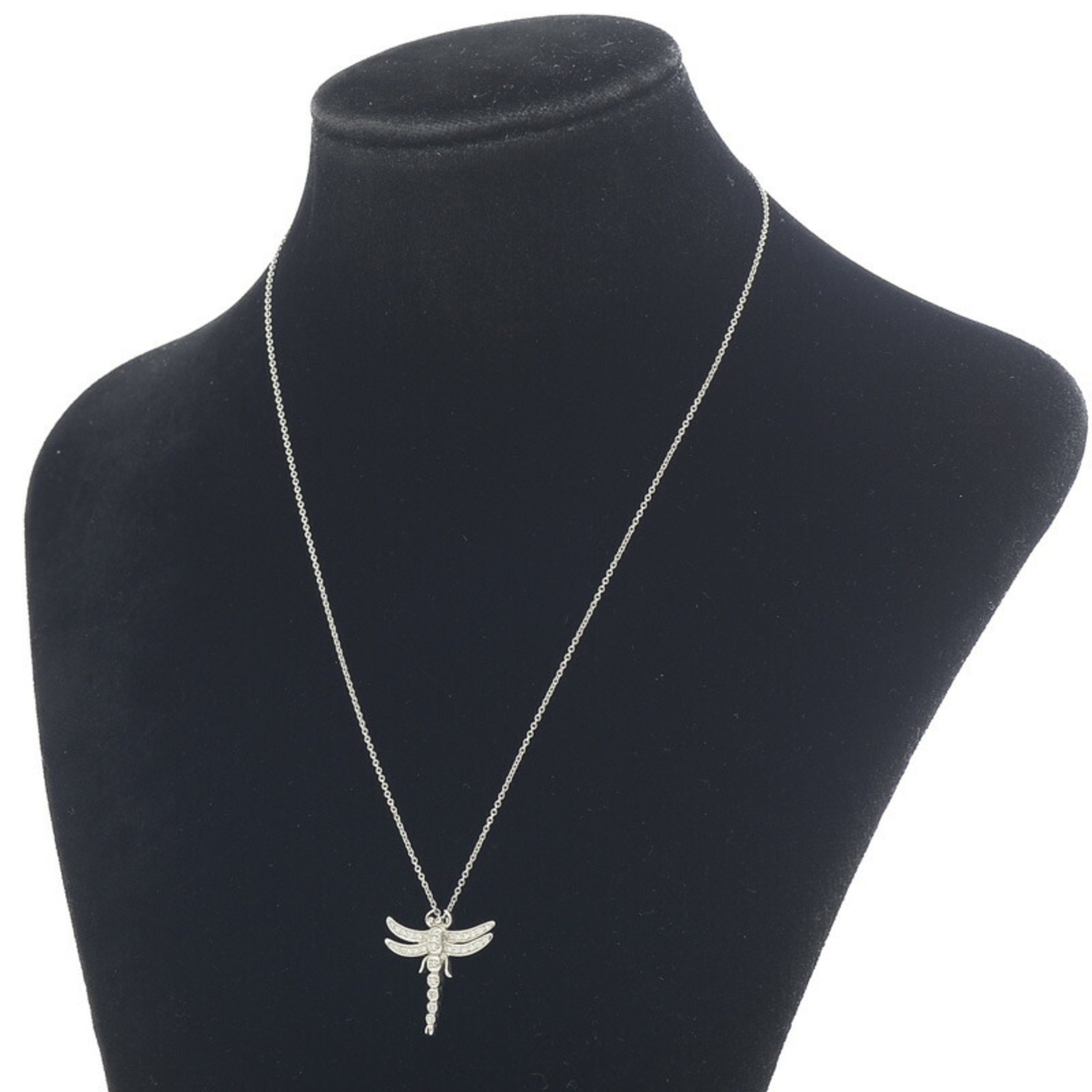 Tiffany Dragonfly Motif Necklace Pt950 Diamond