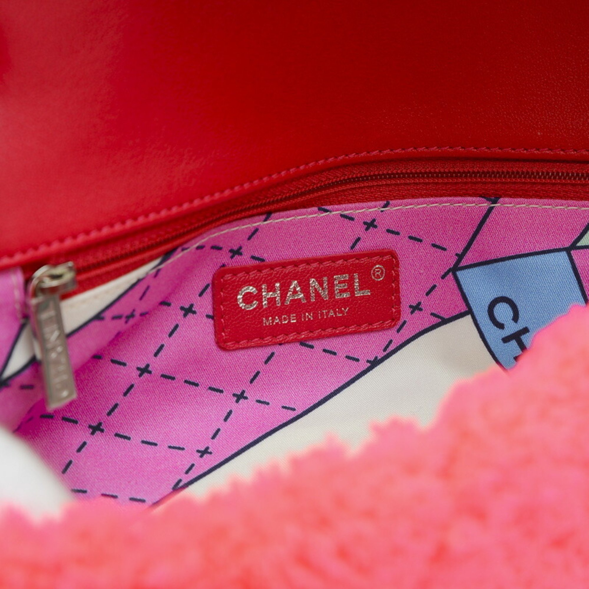 Chanel Matelasse Chain Shoulder Pile Fabric Pink